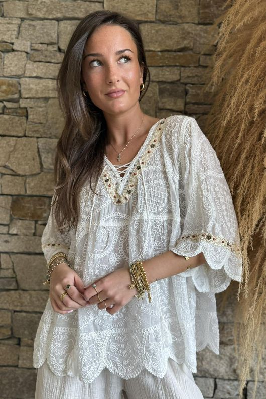 Sera Cotton Smock Warm White